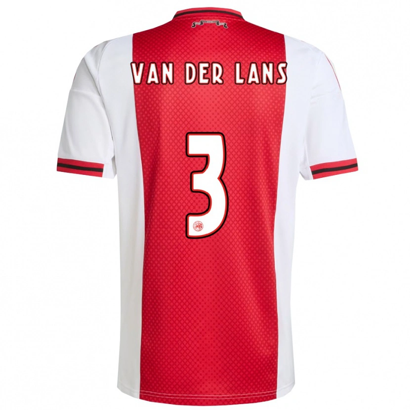 Danxen Kvinder Mylo Van Der Lans #3 Rød Hvid Hjemmebane Spillertrøjer 2025/26 Trøje T-Shirt
