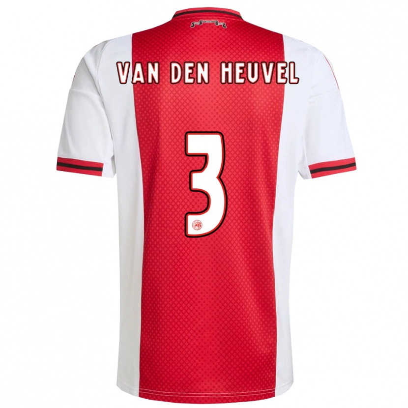 Danxen Kvinder Nino Van Den Heuvel #3 Rød Hvid Hjemmebane Spillertrøjer 2025/26 Trøje T-Shirt