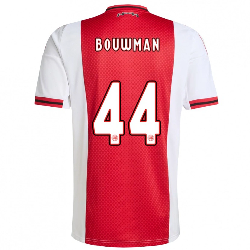 Danxen Kvinder Aaron Bouwman #44 Rød Hvid Hjemmebane Spillertrøjer 2025/26 Trøje T-Shirt