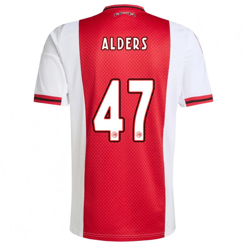 Danxen Kvinder Gerald Alders #47 Rød Hvid Hjemmebane Spillertrøjer 2025/26 Trøje T-Shirt