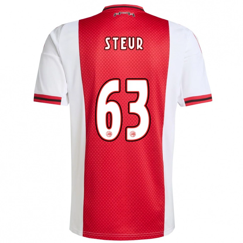 Danxen Kvinder Sean Steur #63 Rød Hvid Hjemmebane Spillertrøjer 2025/26 Trøje T-Shirt
