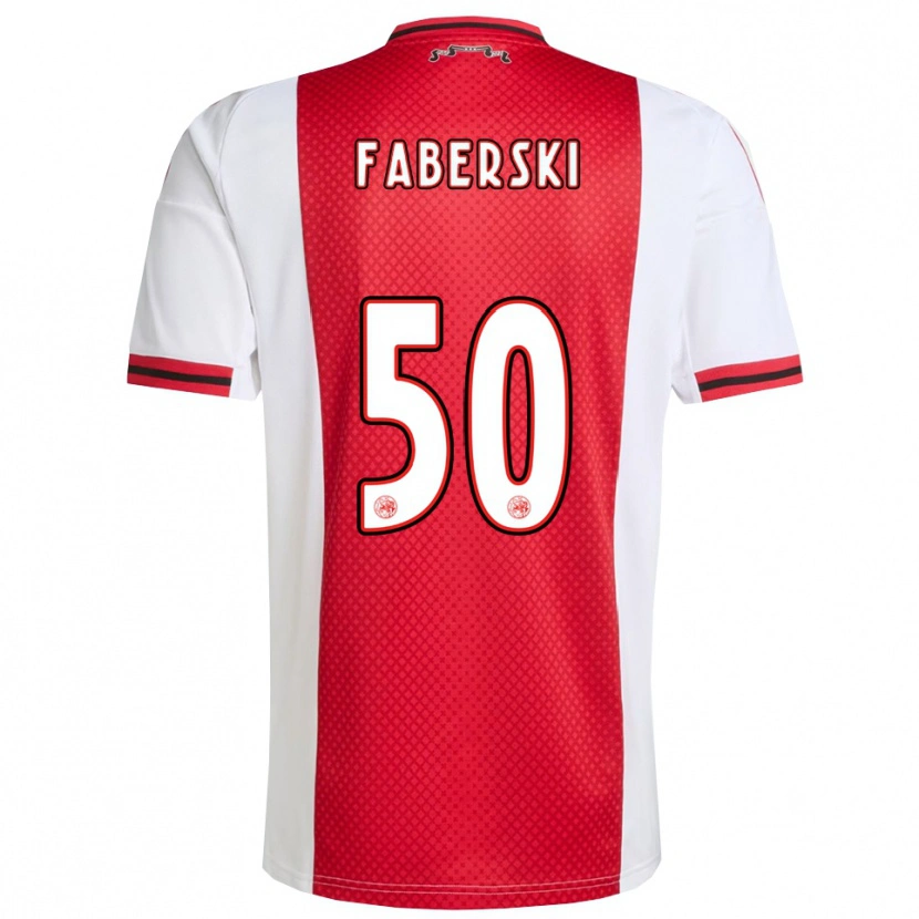 Danxen Kvinder Jan Faberski #50 Rød Hvid Hjemmebane Spillertrøjer 2025/26 Trøje T-Shirt