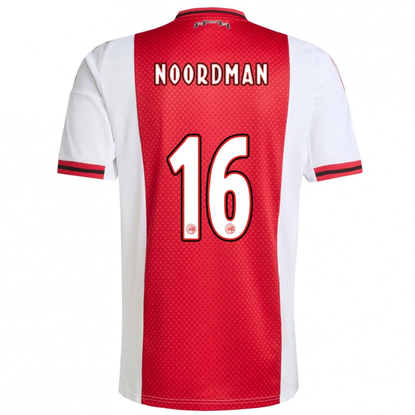 Danxen Kvinder Danique Noordman #16 Rød Hvid Hjemmebane Spillertrøjer 2025/26 Trøje T-Shirt