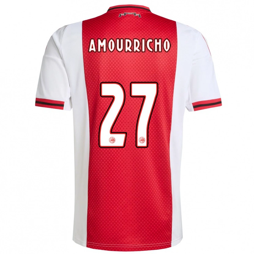 Danxen Kvinder Amourricho Van Axel Dongen #27 Rød Hvid Hjemmebane Spillertrøjer 2025/26 Trøje T-Shirt
