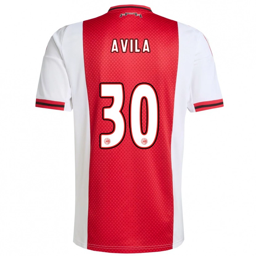 Danxen Kvinder Gastón Ávila #30 Rød Hvid Hjemmebane Spillertrøjer 2025/26 Trøje T-Shirt