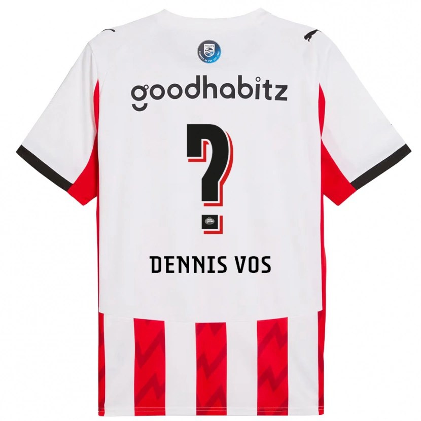 Danxen Kvinder Dennis Vos #0 Rød Hvid Hjemmebane Spillertrøjer 2025/26 Trøje T-Shirt
