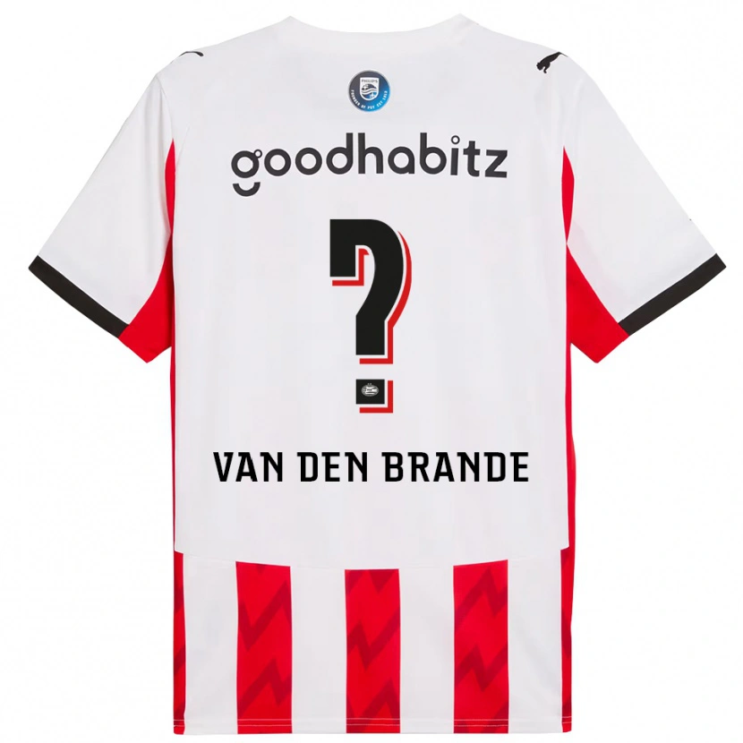 Danxen Kvinder Daan Van Den Brande #0 Rød Hvid Hjemmebane Spillertrøjer 2025/26 Trøje T-Shirt