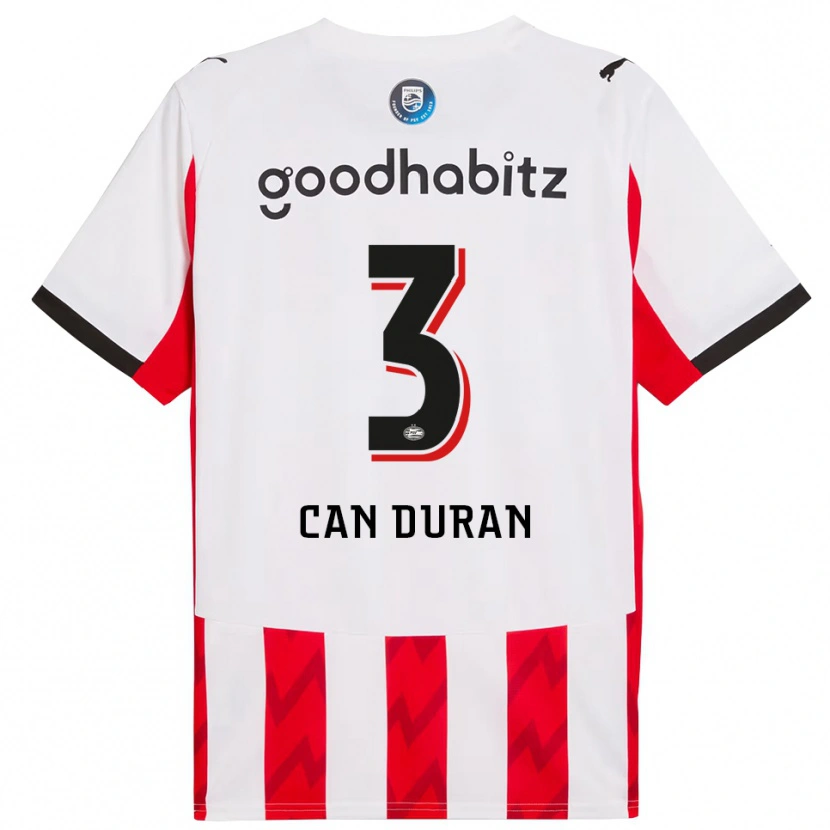 Danxen Kvinder Emre Can Duran #3 Rød Hvid Hjemmebane Spillertrøjer 2025/26 Trøje T-Shirt