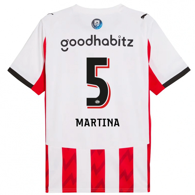 Danxen Kvinder Jorvimar Martina #5 Rød Hvid Hjemmebane Spillertrøjer 2025/26 Trøje T-Shirt
