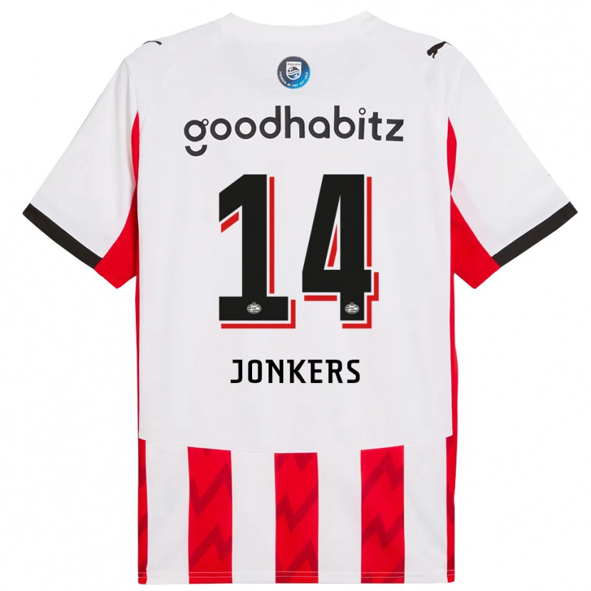 Danxen Kvinder Brent Jonkers #14 Rød Hvid Hjemmebane Spillertrøjer 2025/26 Trøje T-Shirt