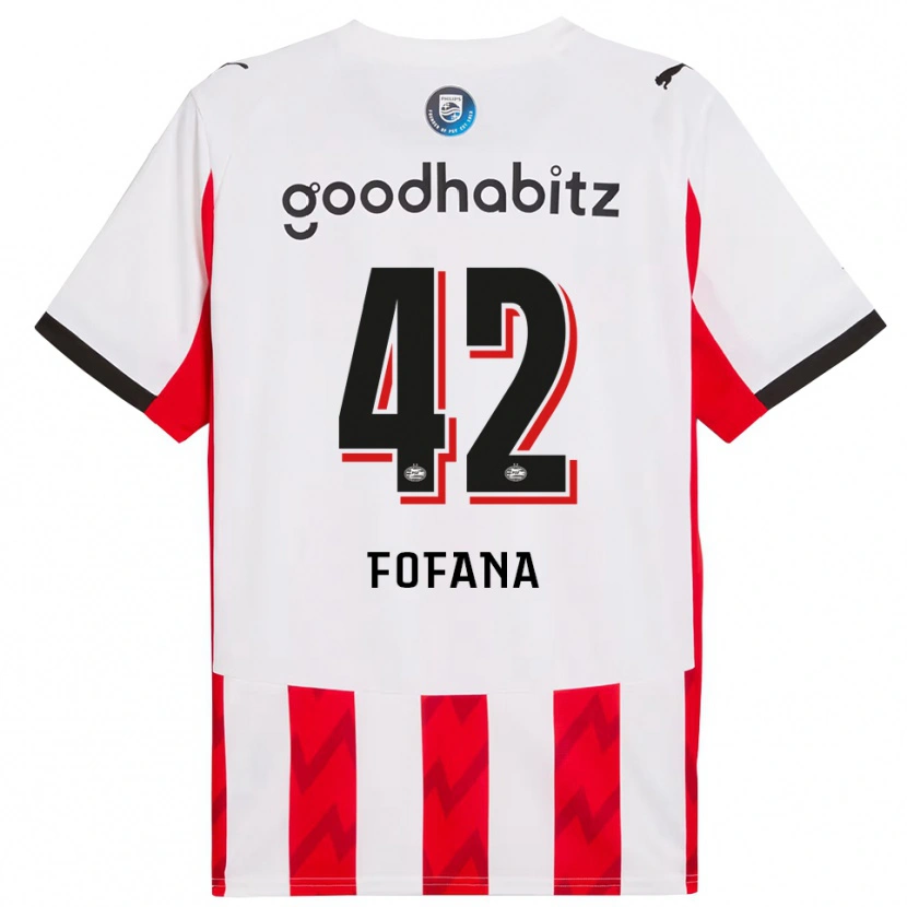 Danxen Kvinder Fode Fofana #42 Rød Hvid Hjemmebane Spillertrøjer 2025/26 Trøje T-Shirt