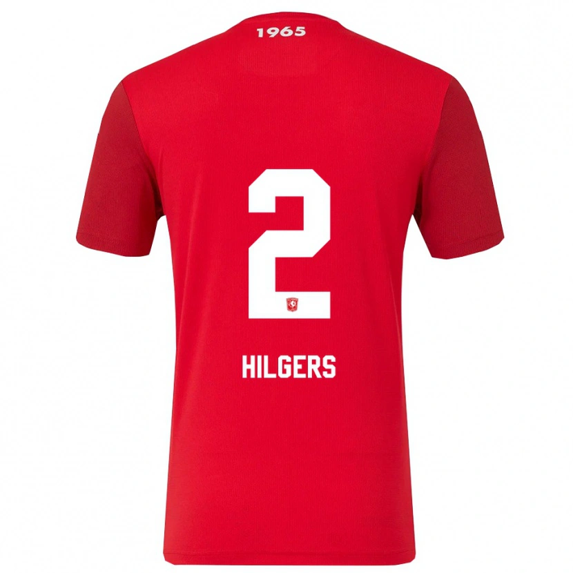 Danxen Kvinder Mees Hilgers #2 Rød Hvid Hjemmebane Spillertrøjer 2025/26 Trøje T-Shirt