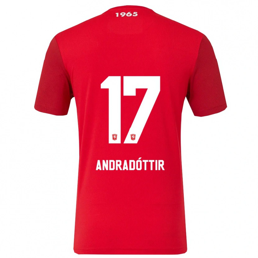 Danxen Kvinder Amanda Andradóttir #17 Rød Hvid Hjemmebane Spillertrøjer 2025/26 Trøje T-Shirt