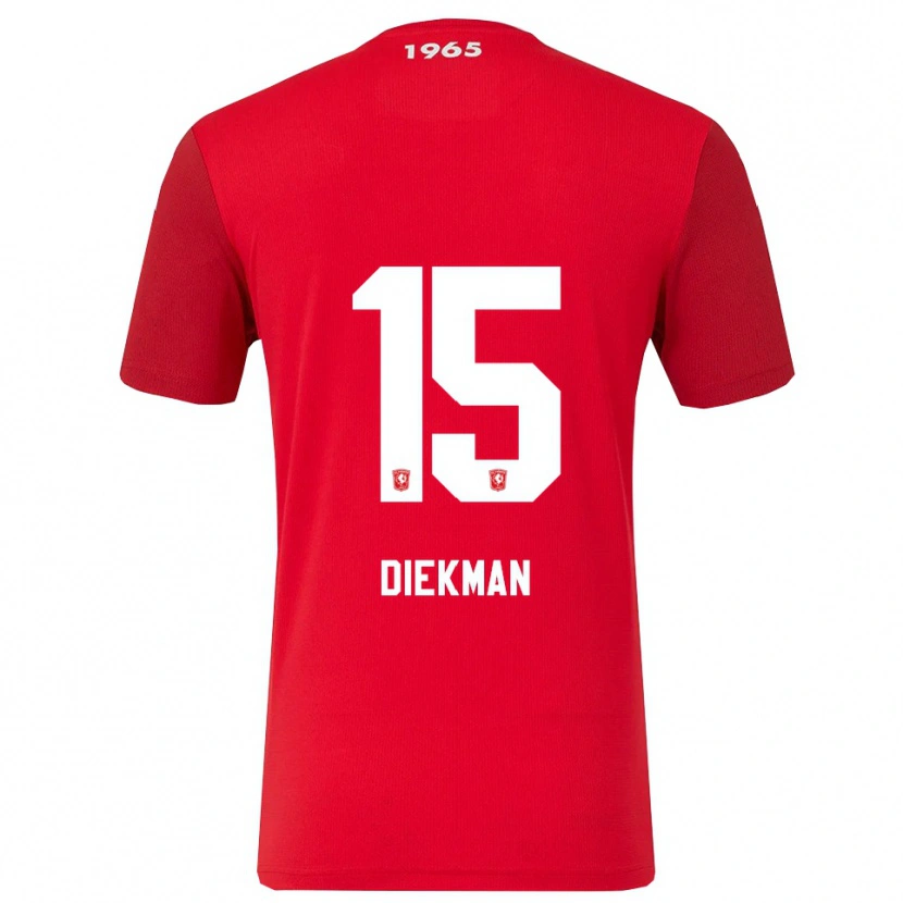 Danxen Kvinder Jill Diekman #15 Rød Hvid Hjemmebane Spillertrøjer 2025/26 Trøje T-Shirt