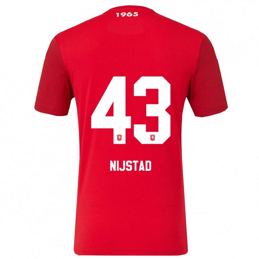 Danxen Kvinder Ruud Nijstad #43 Rød Hvid Hjemmebane Spillertrøjer 2025/26 Trøje T-Shirt