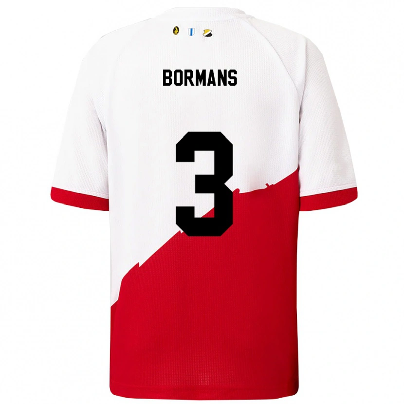 Danxen Kvinder Merel Bormans #3 Hvid Rød Hjemmebane Spillertrøjer 2025/26 Trøje T-Shirt