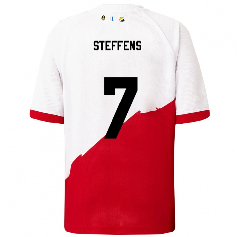 Danxen Kvinder Servahterio Steffens #7 Hvid Rød Hjemmebane Spillertrøjer 2025/26 Trøje T-Shirt