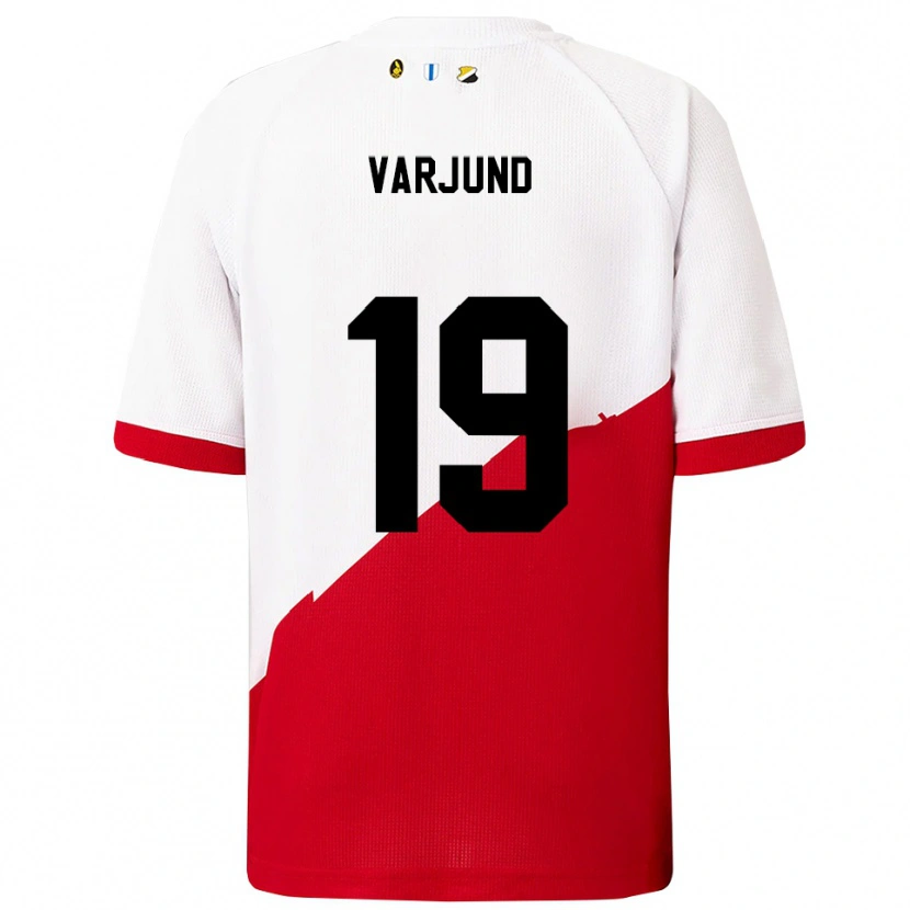 Danxen Kvinder Tony Varjund #19 Hvid Rød Hjemmebane Spillertrøjer 2025/26 Trøje T-Shirt