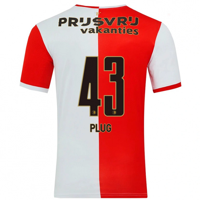 Danxen Kvinder Jan Plug #43 Rød Hvid Hjemmebane Spillertrøjer 2025/26 Trøje T-Shirt