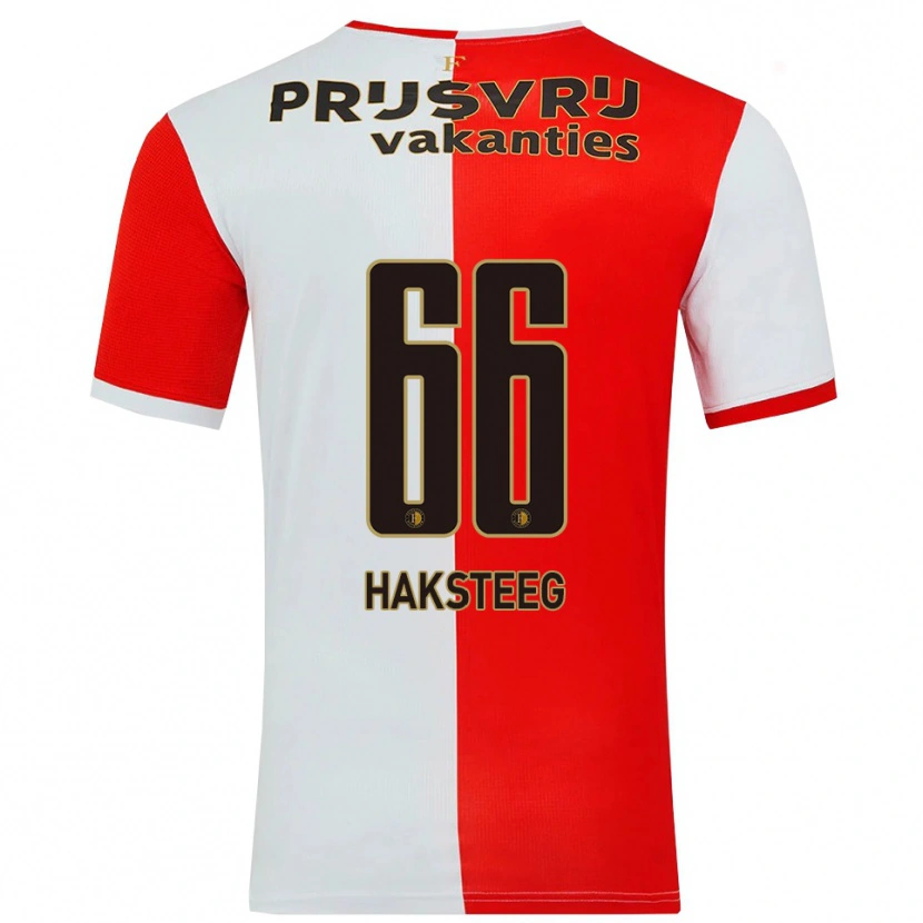Danxen Kvinder Tim Haksteeg #66 Rød Hvid Hjemmebane Spillertrøjer 2025/26 Trøje T-Shirt