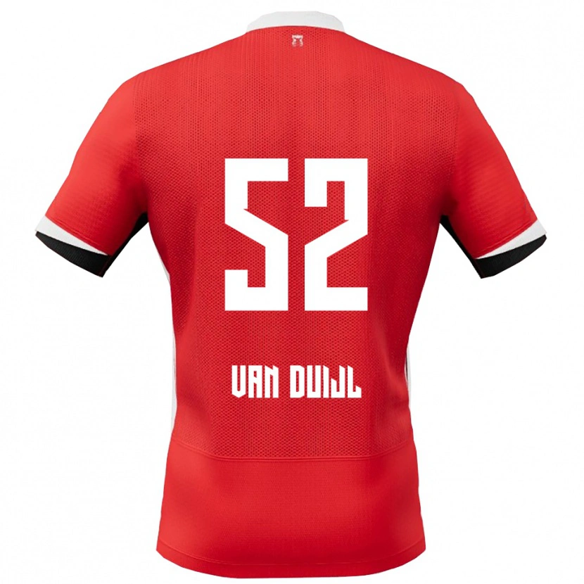 Danxen Kvinder Billy Van Duijl #52 Rød Hvid Hjemmebane Spillertrøjer 2025/26 Trøje T-Shirt