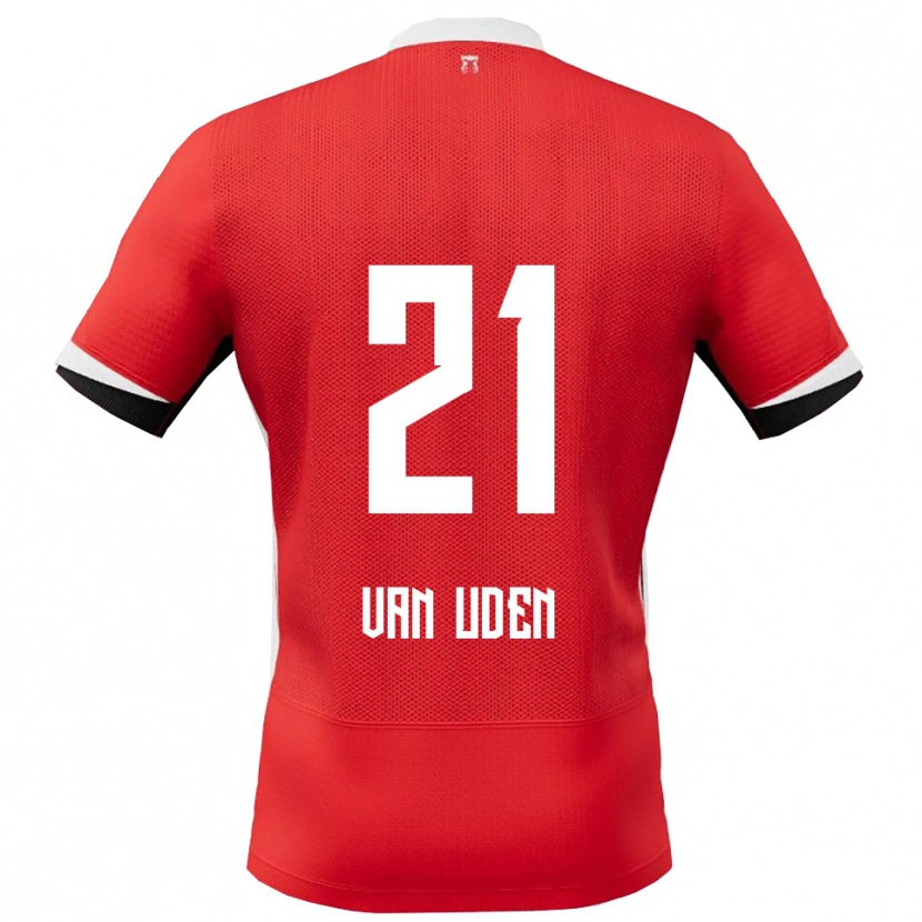 Danxen Kvinder Jasmijn Van Uden #21 Rød Hvid Hjemmebane Spillertrøjer 2025/26 Trøje T-Shirt