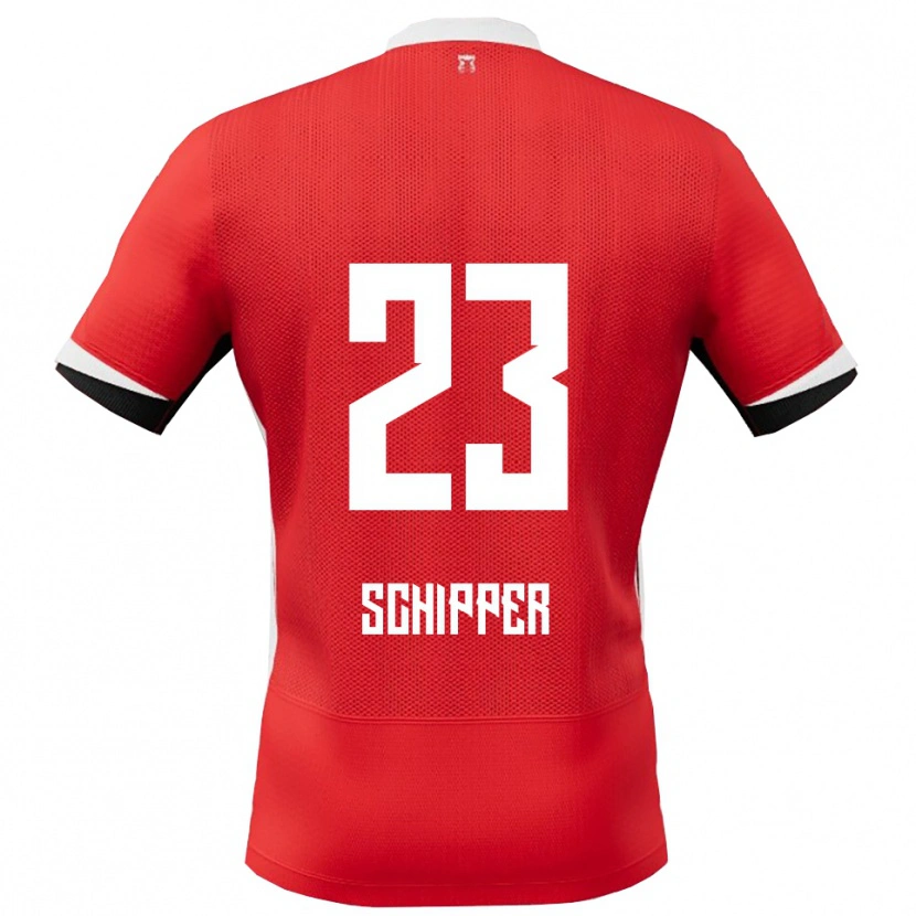 Danxen Kvinder Jur Schipper #23 Rød Hvid Hjemmebane Spillertrøjer 2025/26 Trøje T-Shirt