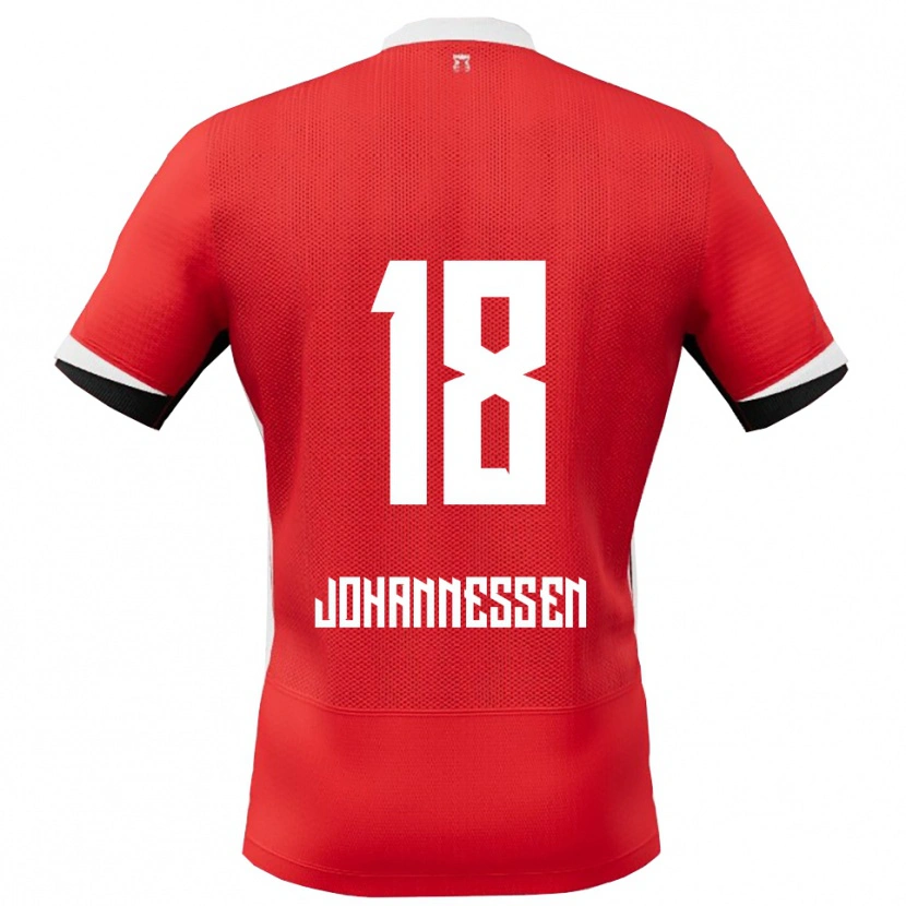 Danxen Kvinder Tómas Johannessen #18 Rød Hvid Hjemmebane Spillertrøjer 2025/26 Trøje T-Shirt