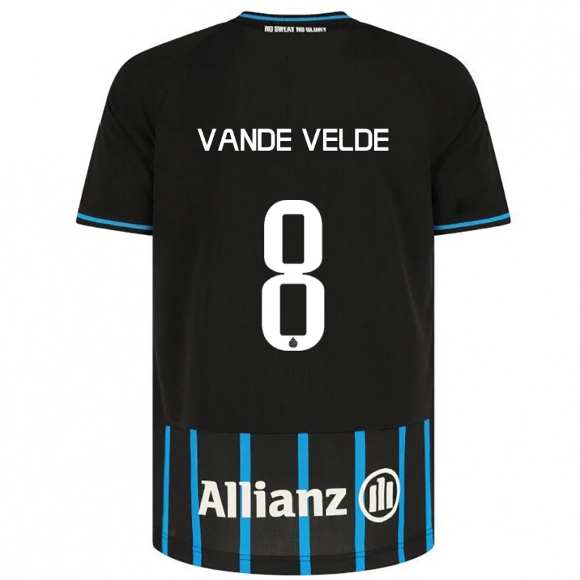 Danxen Kvinder Chloé Vande Velde #8 Sort Blå Hjemmebane Spillertrøjer 2025/26 Trøje T-Shirt