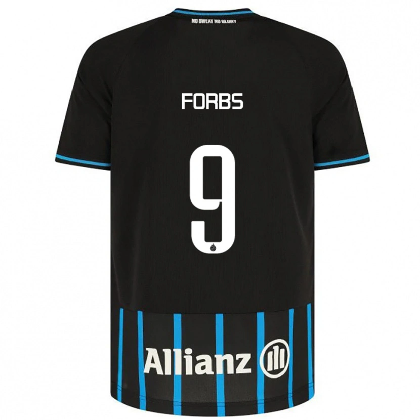 Danxen Kvinder Carlos Forbs #9 Sort Blå Hjemmebane Spillertrøjer 2025/26 Trøje T-Shirt