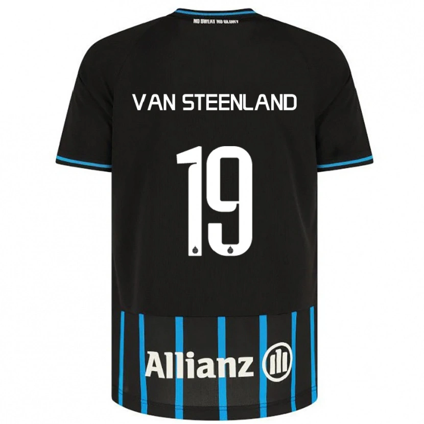 Danxen Kvinder Gilles Van Steenland #19 Sort Blå Hjemmebane Spillertrøjer 2025/26 Trøje T-Shirt