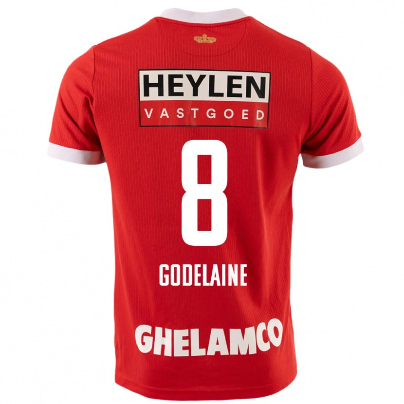 Danxen Kvinder Jeff Godelaine #8 Rød Hvid Hjemmebane Spillertrøjer 2025/26 Trøje T-Shirt