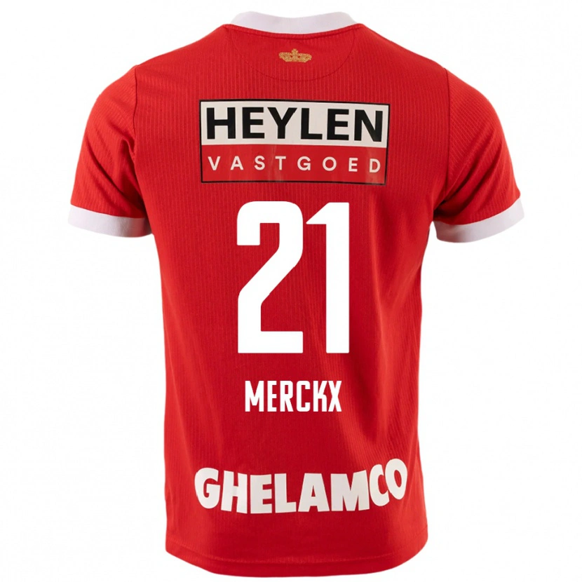 Danxen Kvinder Matti Merckx #21 Rød Hvid Hjemmebane Spillertrøjer 2025/26 Trøje T-Shirt