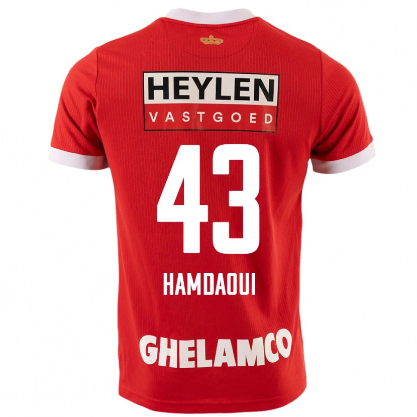 Danxen Kvinder Youssef Hamdaoui #43 Rød Hvid Hjemmebane Spillertrøjer 2025/26 Trøje T-Shirt