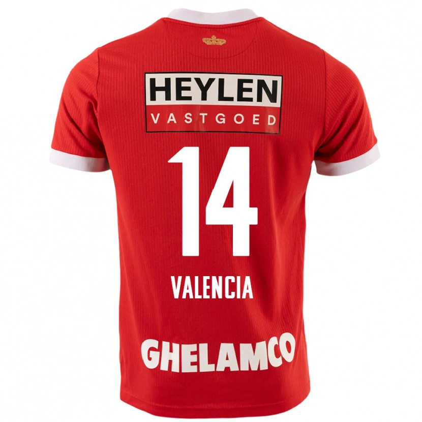 Danxen Kvinder Anthony Valencia #14 Rød Hvid Hjemmebane Spillertrøjer 2025/26 Trøje T-Shirt