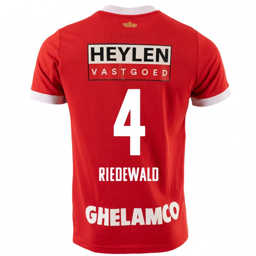Danxen Kvinder Jairo Riedewald #4 Rød Hvid Hjemmebane Spillertrøjer 2025/26 Trøje T-Shirt