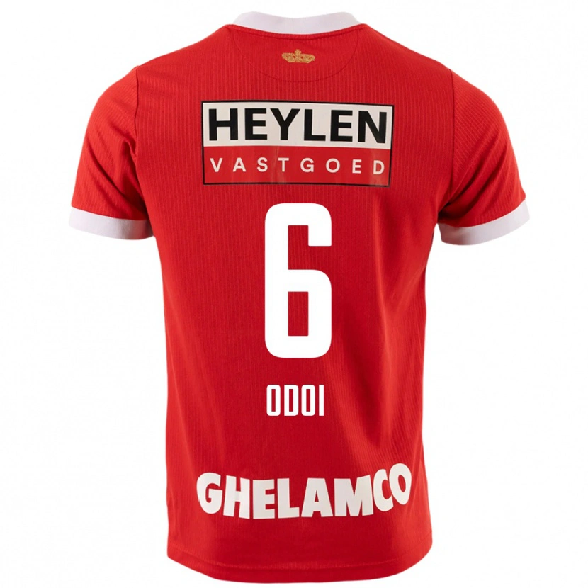 Danxen Kvinder Denis Odoi #6 Rød Hvid Hjemmebane Spillertrøjer 2025/26 Trøje T-Shirt