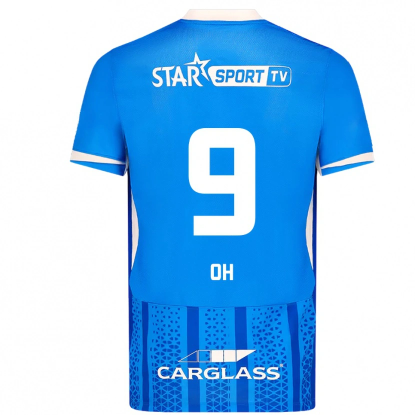 Danxen Kvinder Hyeon-Gyu Oh #9 Blå Hvid Hjemmebane Spillertrøjer 2025/26 Trøje T-Shirt