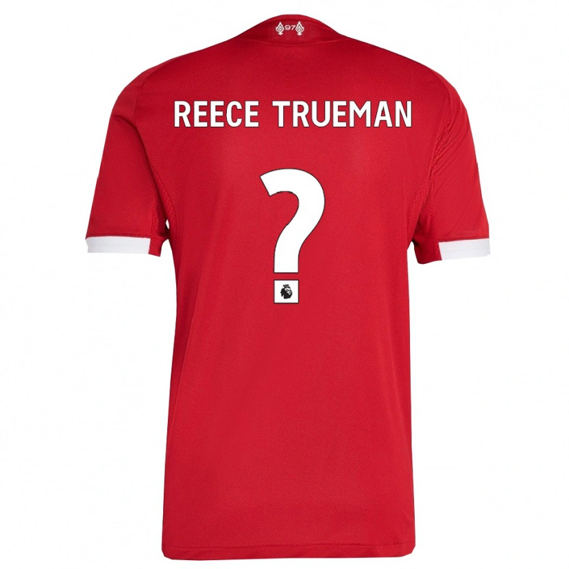 Danxen Kvinder Reece Trueman #0 Rød Hvid Hjemmebane Spillertrøjer 2025/26 Trøje T-Shirt