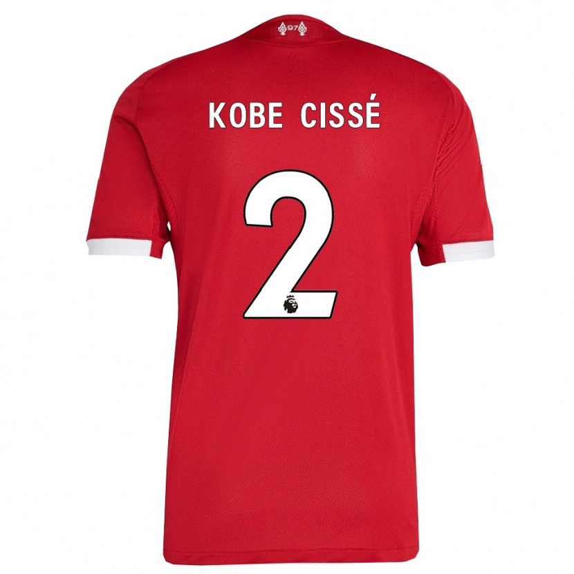 Danxen Kvinder Prince Kobe Cissé #2 Rød Hvid Hjemmebane Spillertrøjer 2025/26 Trøje T-Shirt