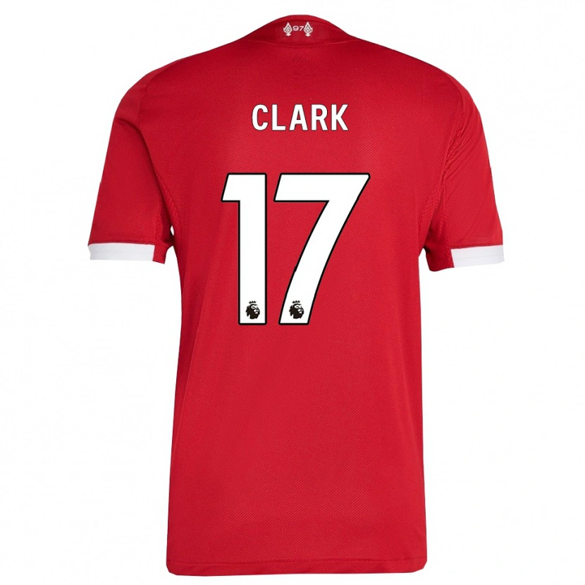Danxen Kvinder Jenna Clark #17 Rød Hvid Hjemmebane Spillertrøjer 2025/26 Trøje T-Shirt