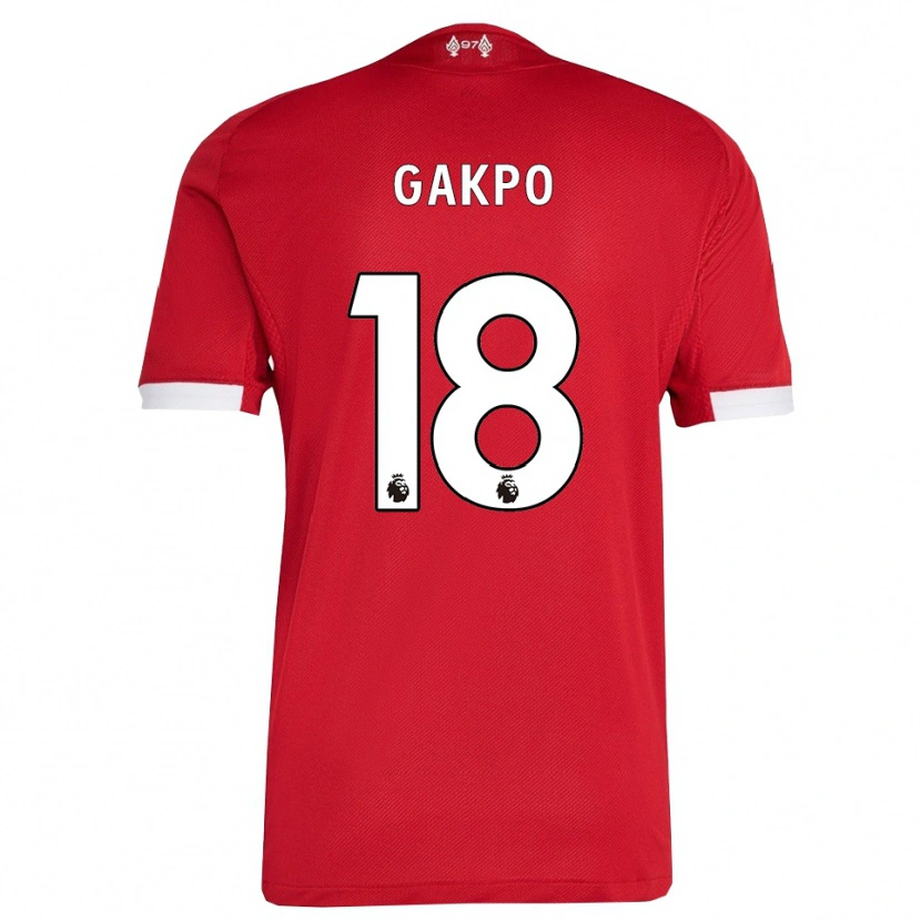 Danxen Kvinder Cody Gakpo #18 Rød Hvid Hjemmebane Spillertrøjer 2025/26 Trøje T-Shirt
