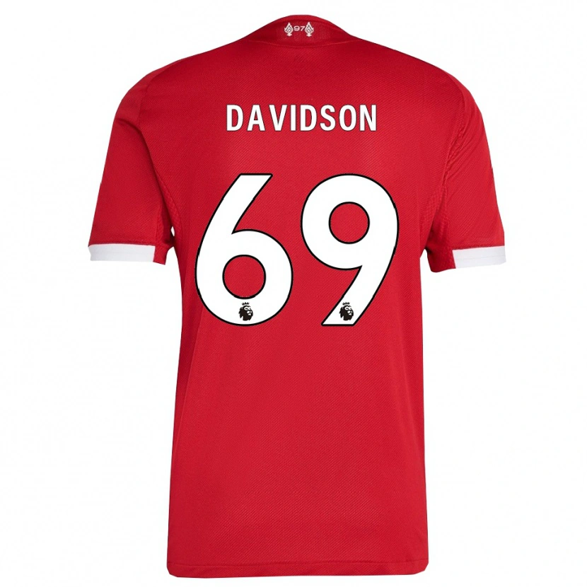 Danxen Kvinder Josh Davidson #69 Rød Hvid Hjemmebane Spillertrøjer 2025/26 Trøje T-Shirt