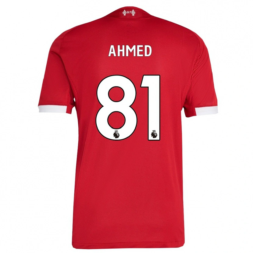 Danxen Kvinder Kareem Ahmed #81 Rød Hvid Hjemmebane Spillertrøjer 2025/26 Trøje T-Shirt