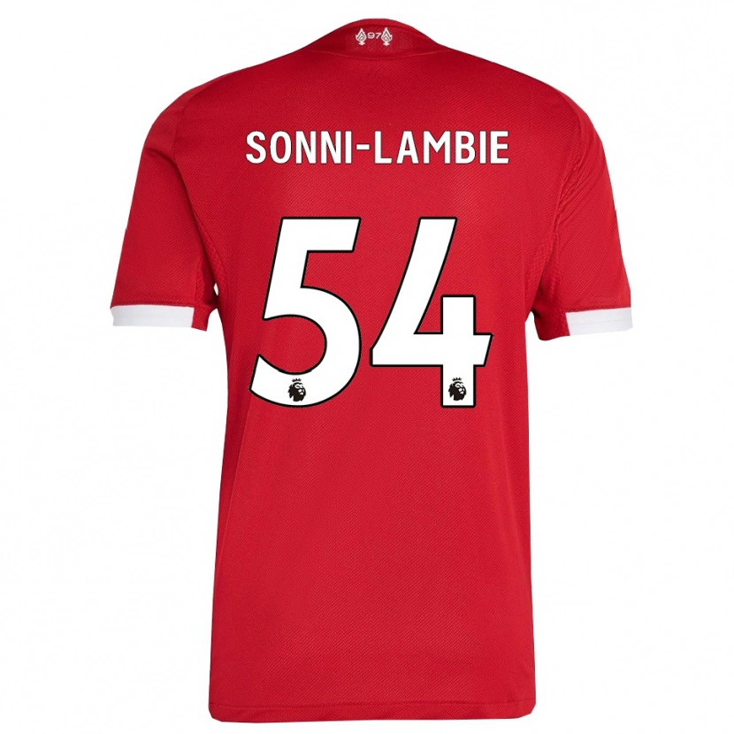 Danxen Kvinder Joshua Sonni-Lambie #54 Rød Hvid Hjemmebane Spillertrøjer 2025/26 Trøje T-Shirt