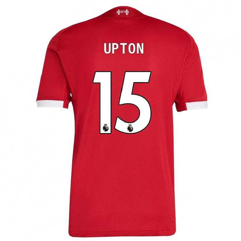Danxen Kvinder Joe Upton #15 Rød Hvid Hjemmebane Spillertrøjer 2025/26 Trøje T-Shirt