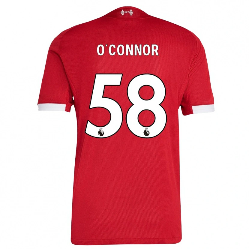 Danxen Kvinder Oliver O'connor #58 Rød Hvid Hjemmebane Spillertrøjer 2025/26 Trøje T-Shirt