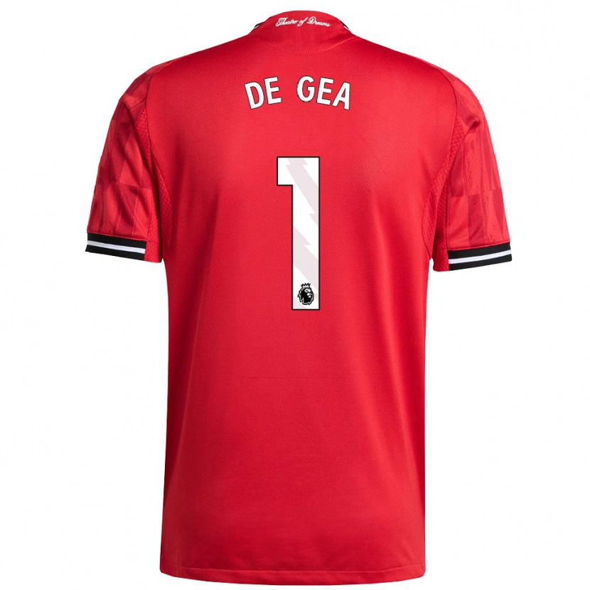 Danxen Kvinder David De Gea #1 Rød Sort Hvid Hjemmebane Spillertrøjer 2025/26 Trøje T-Shirt