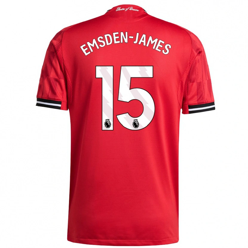 Danxen Kvinder Harley Emsden-James #15 Rød Sort Hvid Hjemmebane Spillertrøjer 2025/26 Trøje T-Shirt