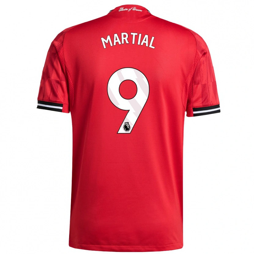 Danxen Kvinder Anthony Martial #9 Rød Sort Hvid Hjemmebane Spillertrøjer 2025/26 Trøje T-Shirt